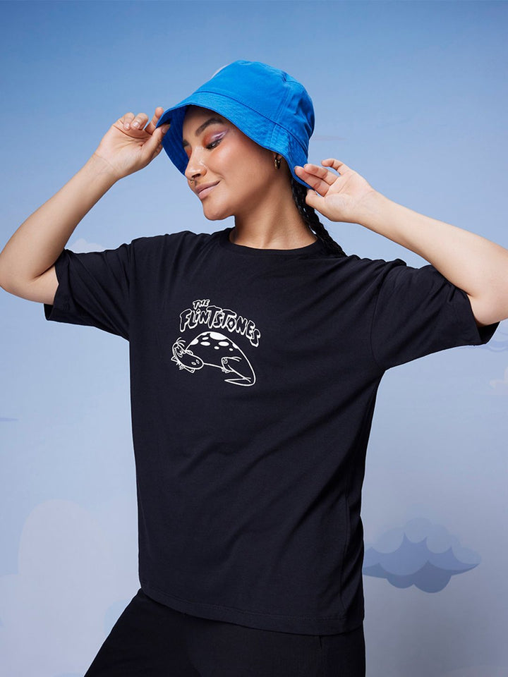 Bewakoof Official Cartoon Network Merchandise The Flintstones Printed Oversized T-shirt