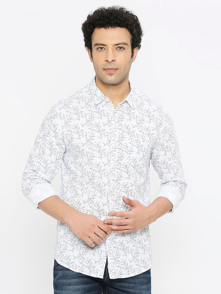 SPYKAR Classic Slim Fit Floral Printed Pure Cotton Casual Shirt