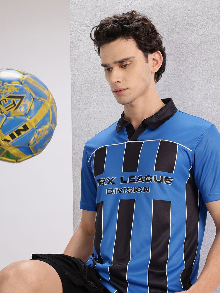 HRX by Hrithik Roshan Striped Polo Collar T-shirt