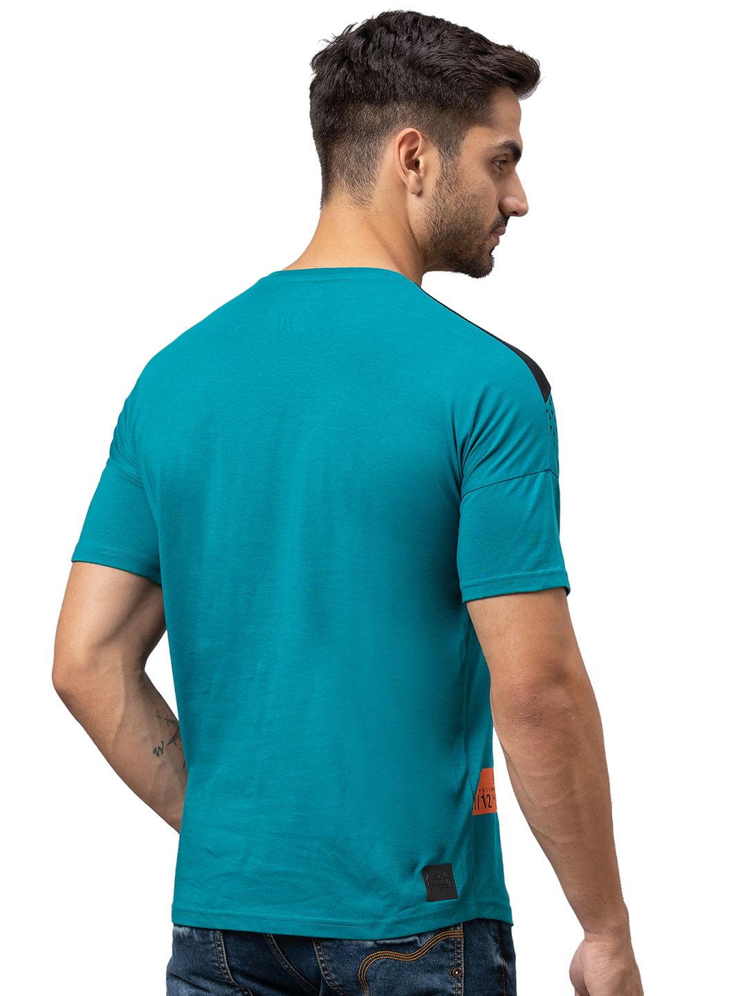 Being Human Men Red Colourblocked Cotton T-shirt