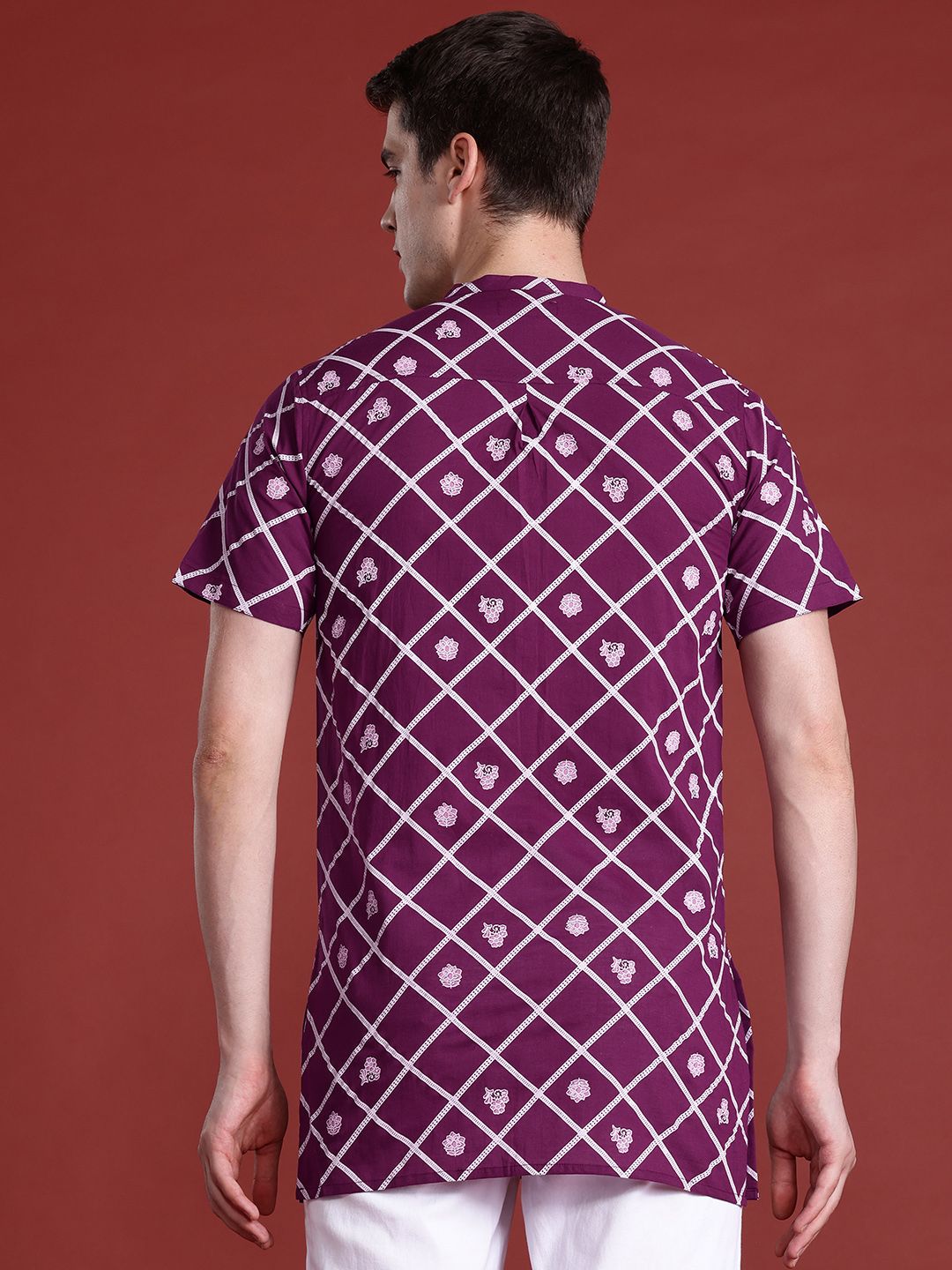 Anouk Men Cotton Geometric Indie Prints Kurta