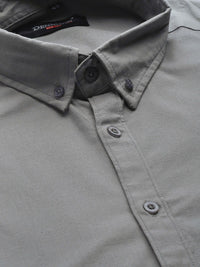 DENNISON Men Grey Smart Slim Fit Opaque Formal Shirt