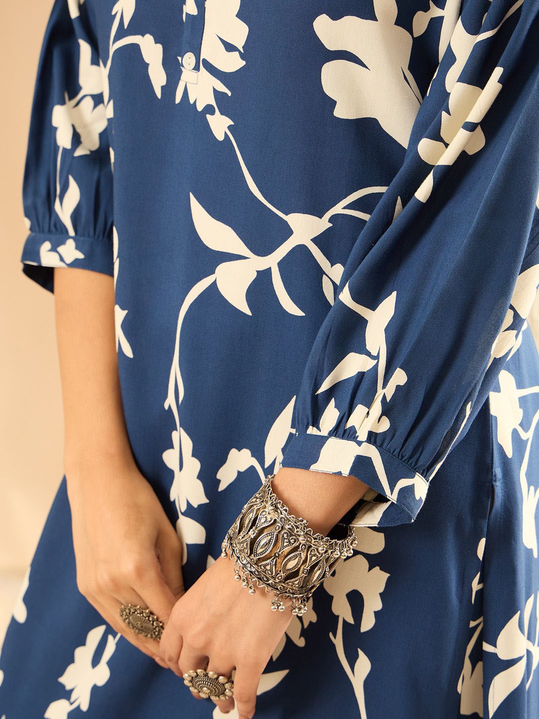 Indo Era Women Floral Printed Regular Kurta with Trousers