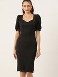 DressBerry Puff Sleeve Sheath Dress