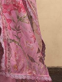 Indo Era Floral Embroidered Regular Thread Work Kurta With Trousers & Dupatta