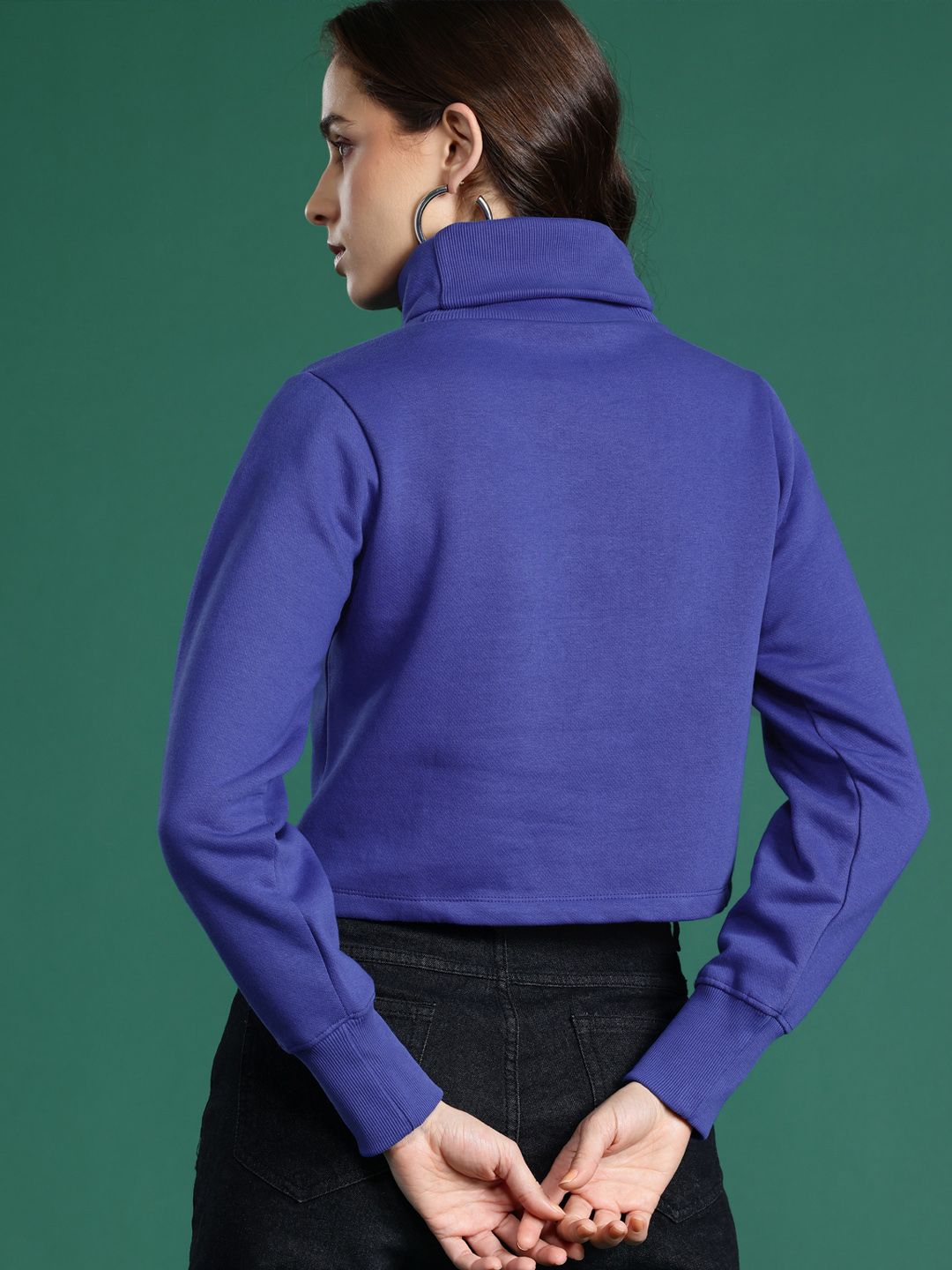 DressBerry Turtle Neck Printed Sweatshirt