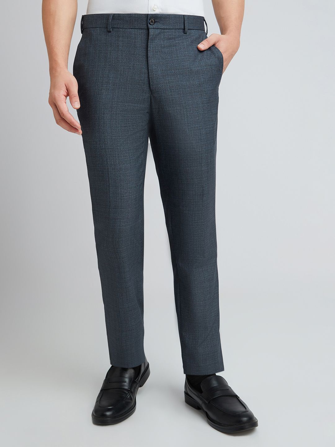 Raymond Men Checked Slim Fit Trousers