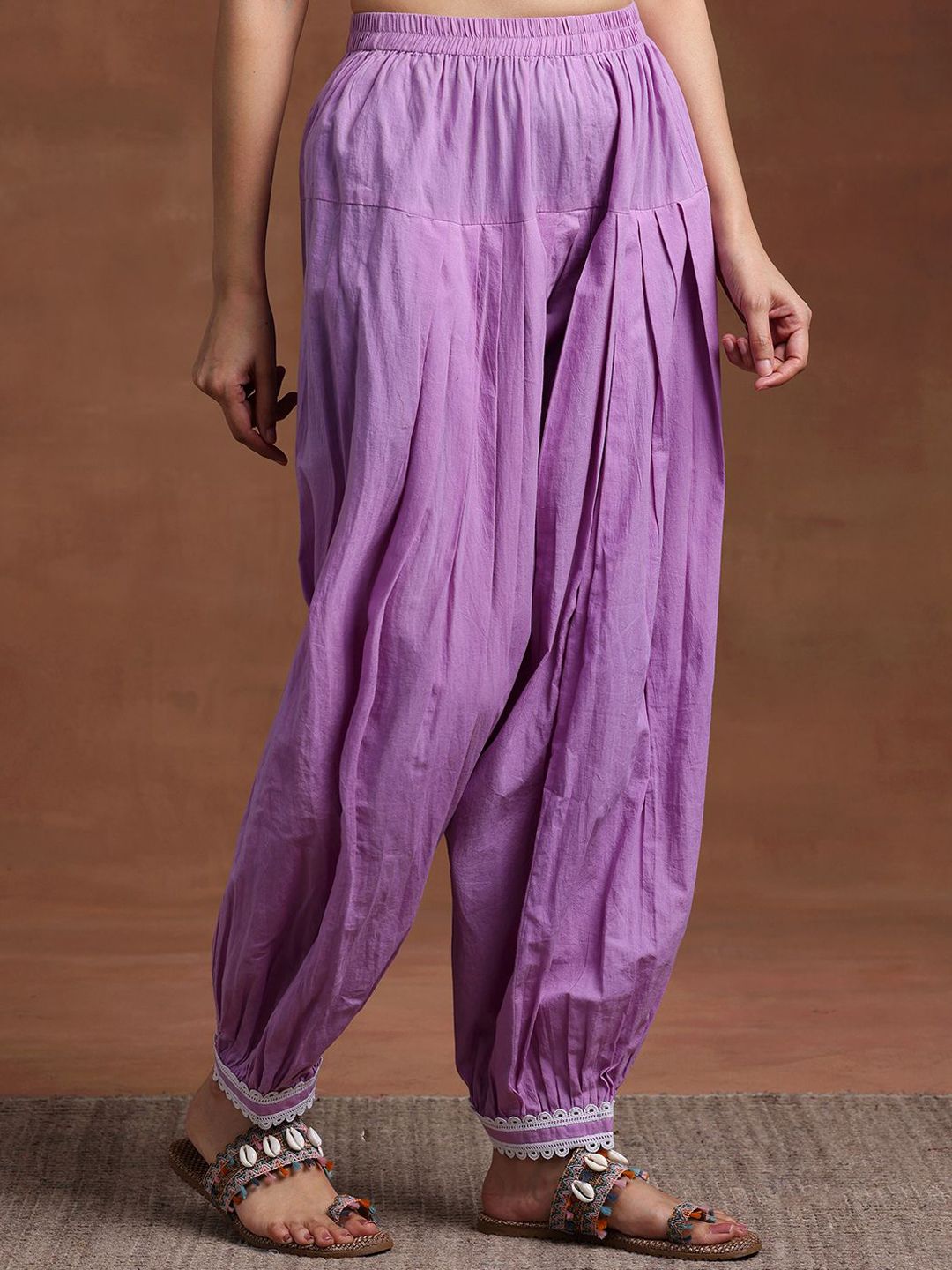 Libas Women Floral Regular Thread Work Pure Cotton Kurta with Salwar & With Dupatta