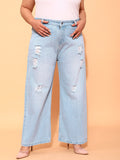 CURVY STREET Women Plus Size Comfort Mid-Rise Flared Jeans