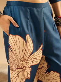Indo Era Women Floral Printed  Straight Kurta with Trousers