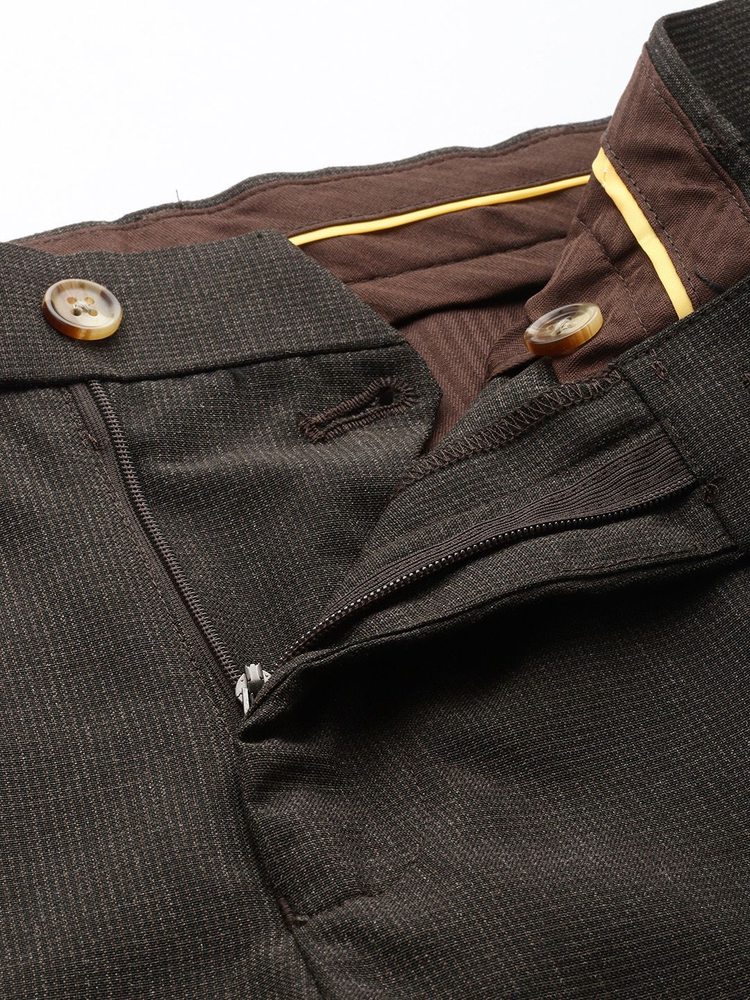 Raymond Men Self Design Textured Slim Fit Formal Trousers