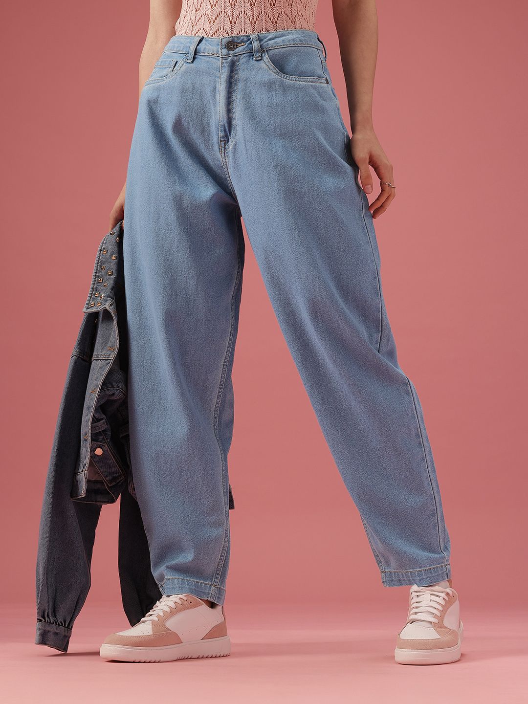 DressBerry Women Slouchy Fit High-Rise Light Fade Stretchable Jeans