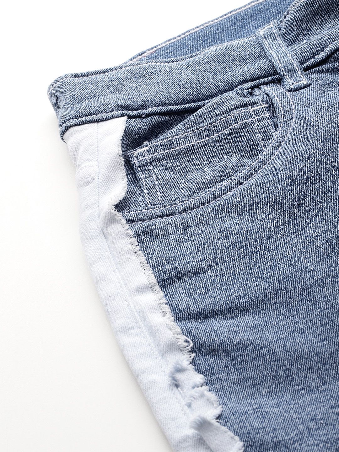 DressBerry Women Straight Fit Colourblocked Panaeled Straight Fit Stretchable Jeans