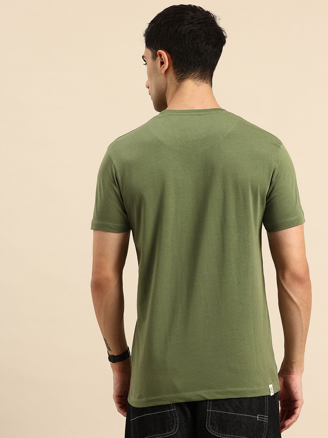 Being Human Brand Logo Printed Pure Cotton Slim Fit T-shirt