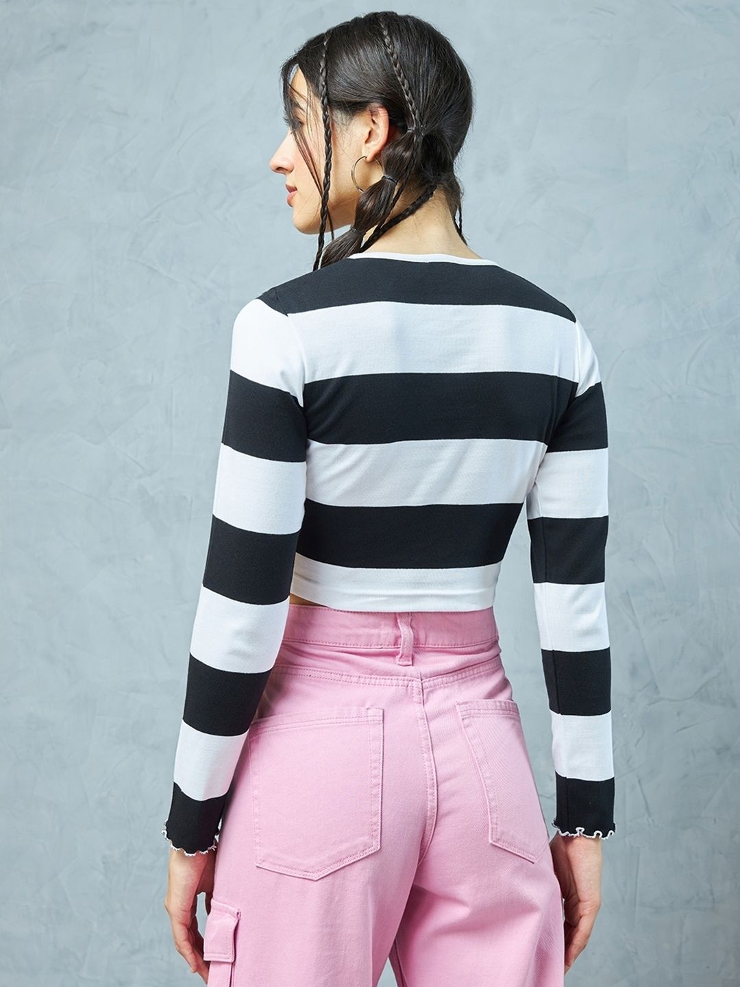 Bewakoof Striped Cotton Crop Top