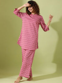 SANSKRUTIHOMES Ethnic Motifs Printed Pure Cotton Night suit