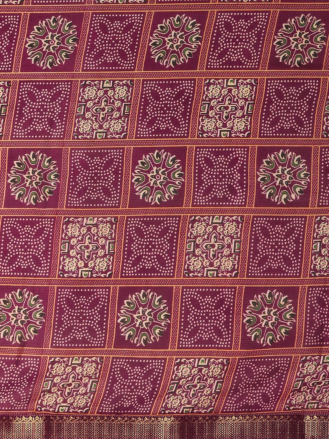 KALINI Bandhani Zari Pure Georgette Bandhani Saree