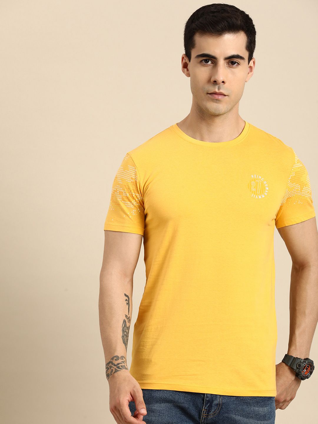 Being Human Pure Cotton Applique T-shirt