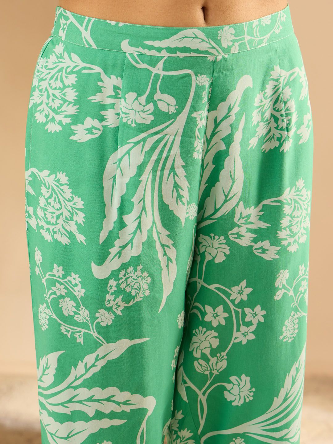 Indo Era Women Floral Printed Regular Kurta with Trousers