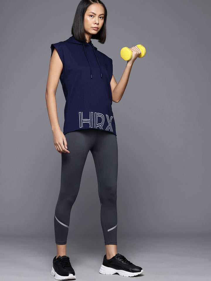 HRX by Hrithik Roshan Printed Hooded Training Sweatshirt