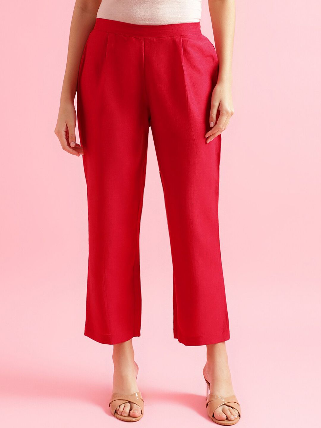 KALINI Striped Regular Thread Work Kurta with Trousers