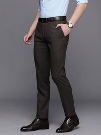 Raymond Men Checked Slim Fit Formal Trousers