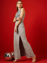 STREET 9 Embellished Sleeveless Net Maxi Dress