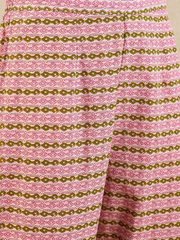 Indo Era Floral Printed Empire Pure Cotton A-Line Kurta With Trousers & Dupatta