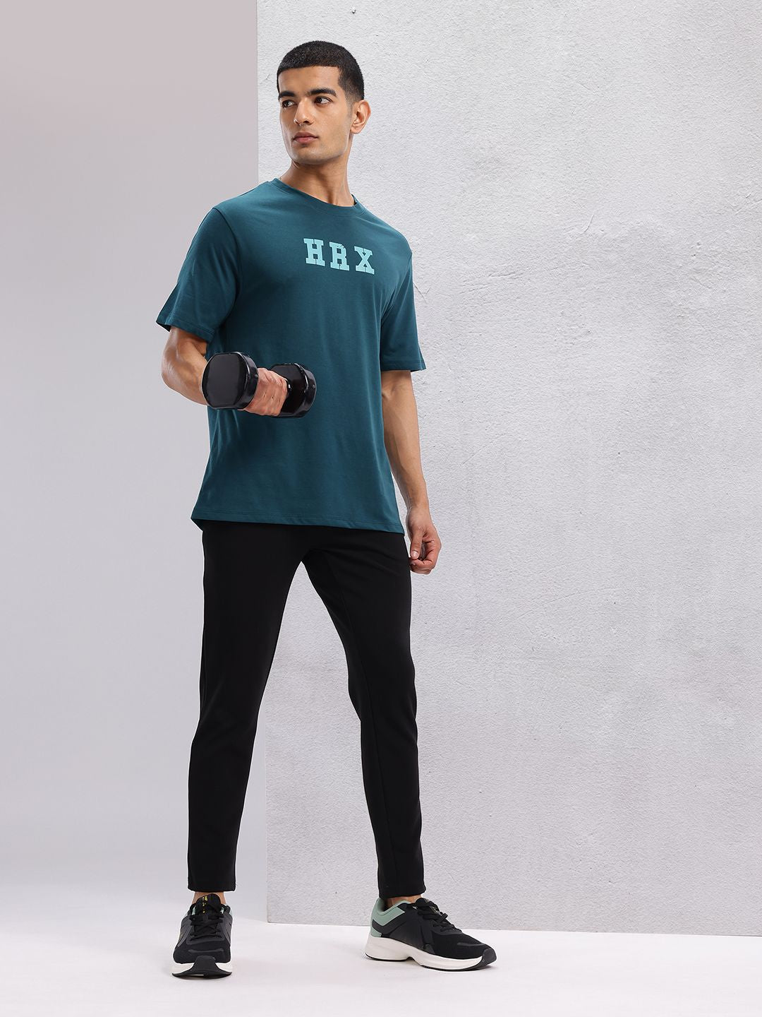 HRX by Hrithik Roshan Brand Logo Printed Drop-Shoulder Sleeves Relaxed Training T-shirt