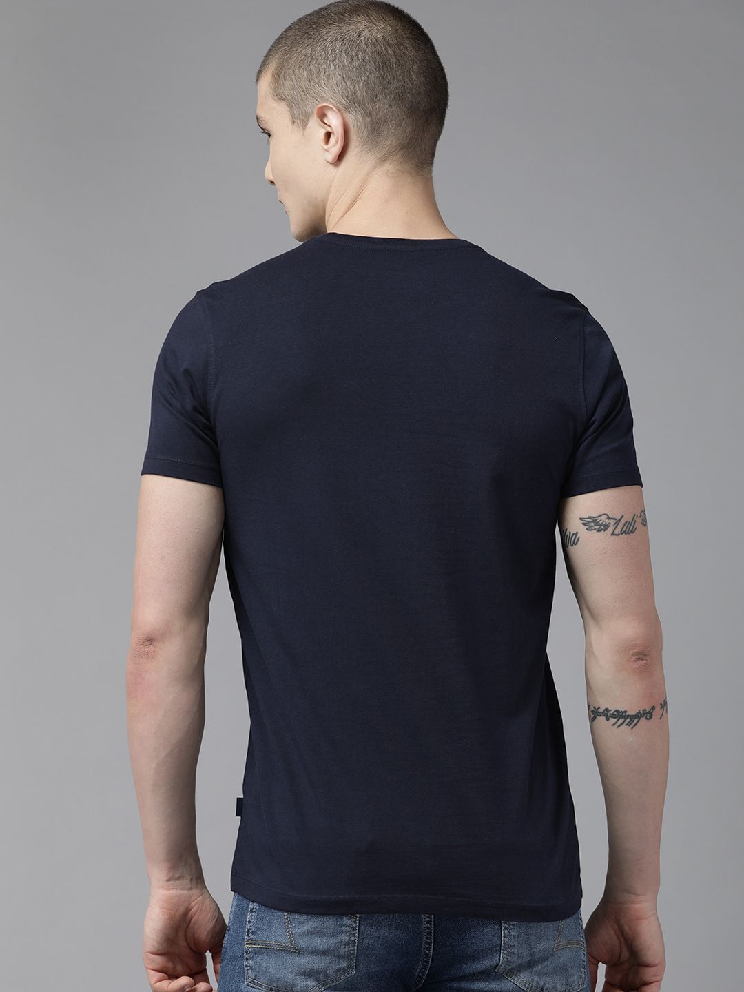 SPYKAR Typography Printed Slim Fit Pure Cotton T-shirt