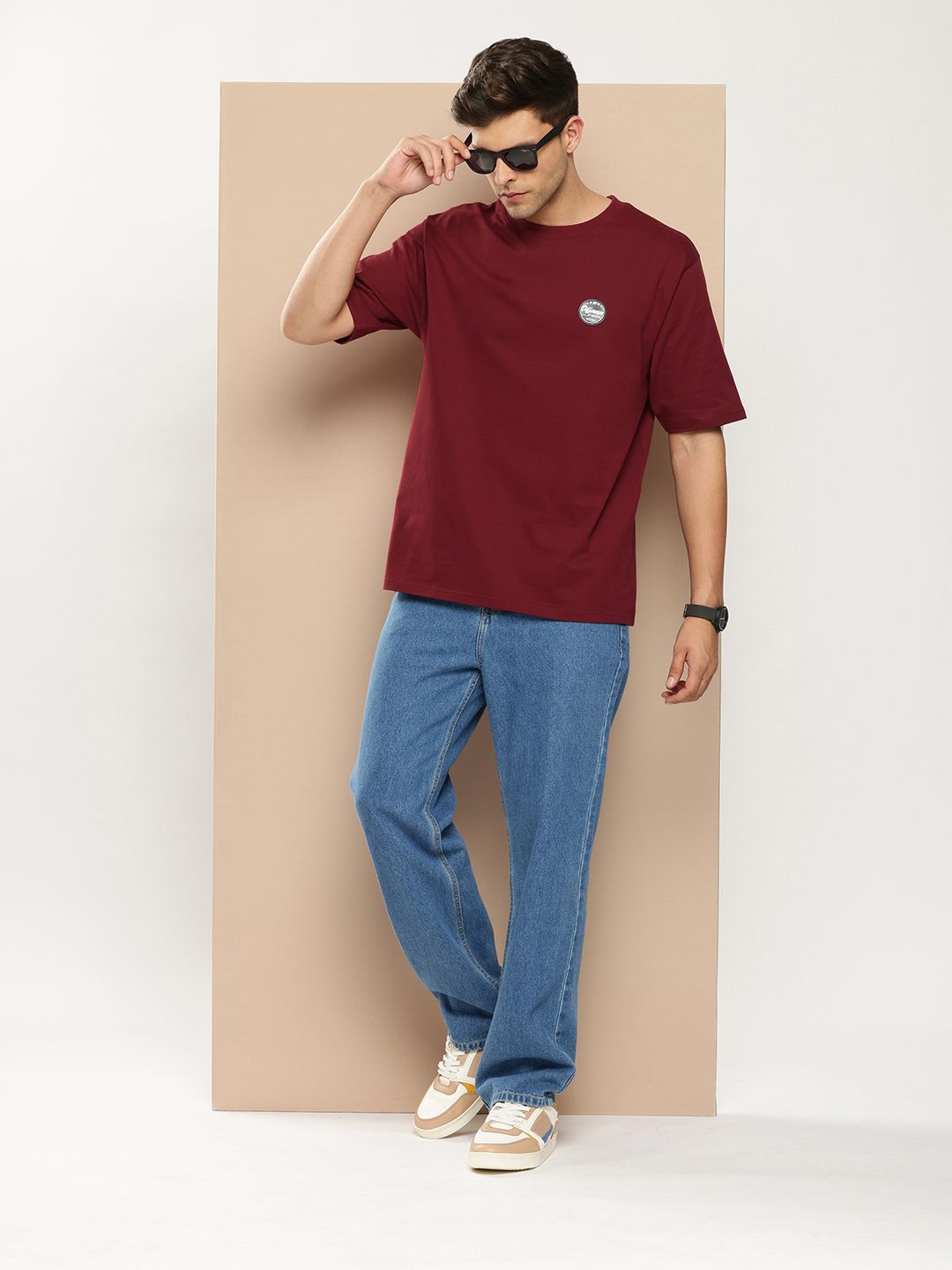 Difference of Opinion Men Printed Pure Cotton Oversized T-shirt