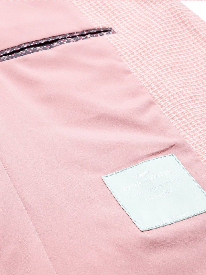 Park Avenue Self Checked Super Slim Fit Single-Breasted Formal Blazer