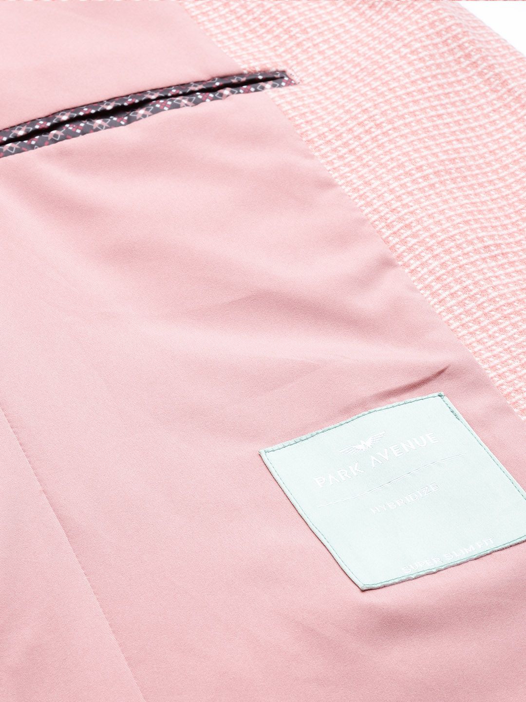 Park Avenue Self Checked Super Slim Fit Single-Breasted Formal Blazer