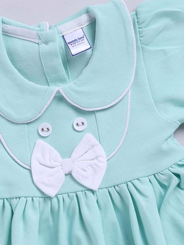 Moms Love Infant Girls Peter Pan Collar Puff Sleeve Fit & Flare Dress