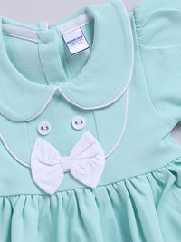 Moms Love Infant Girls Peter Pan Collar Puff Sleeve Fit & Flare Dress