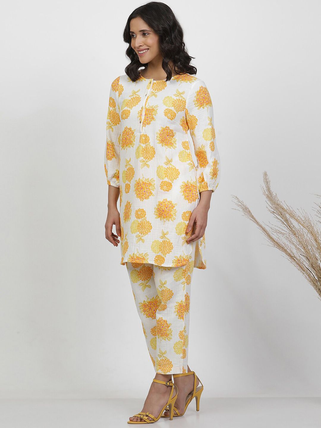 W Floral Print Cotton Pure Cotton A-Line Co-Ords