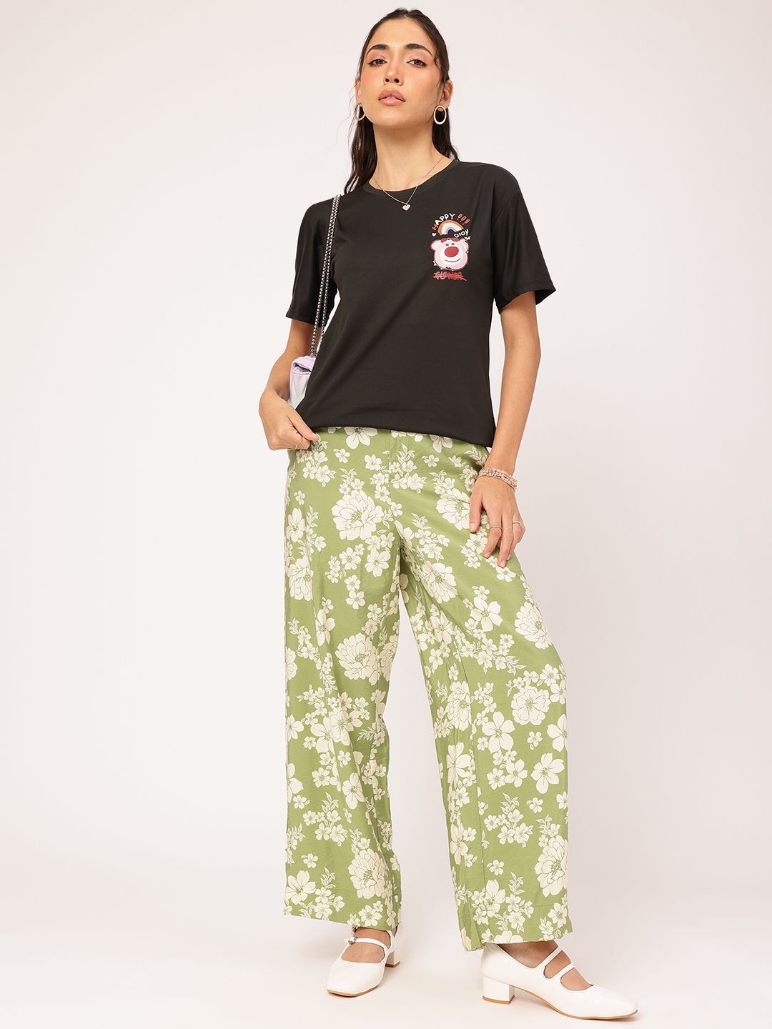 DressBerry Graphic Printed Back Round Neck T-shirt