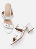 Lino Perros Block Heels with Buckles Detail