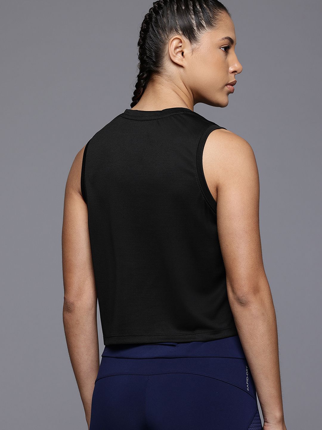 HRX by Hrithik Roshan Women Printed Rapid-Dry Running Crop T-shirt