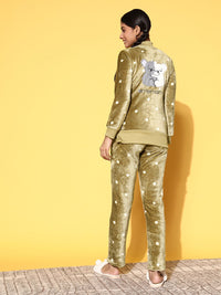 Sweet Dreams Woman Velvet Polka Dot Track Suit