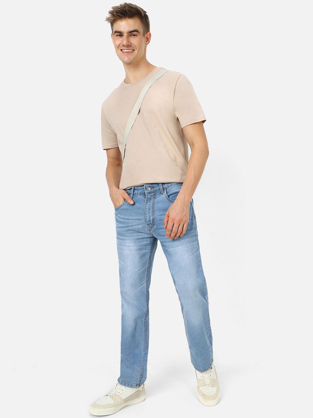 Urbano Fashion Men Heavy Fade Clean Look Washed Stretchable Whiskers Jeans