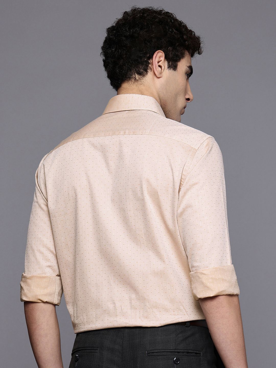 Raymond Slim Fit Textured Pure Cotton Formal Shirt