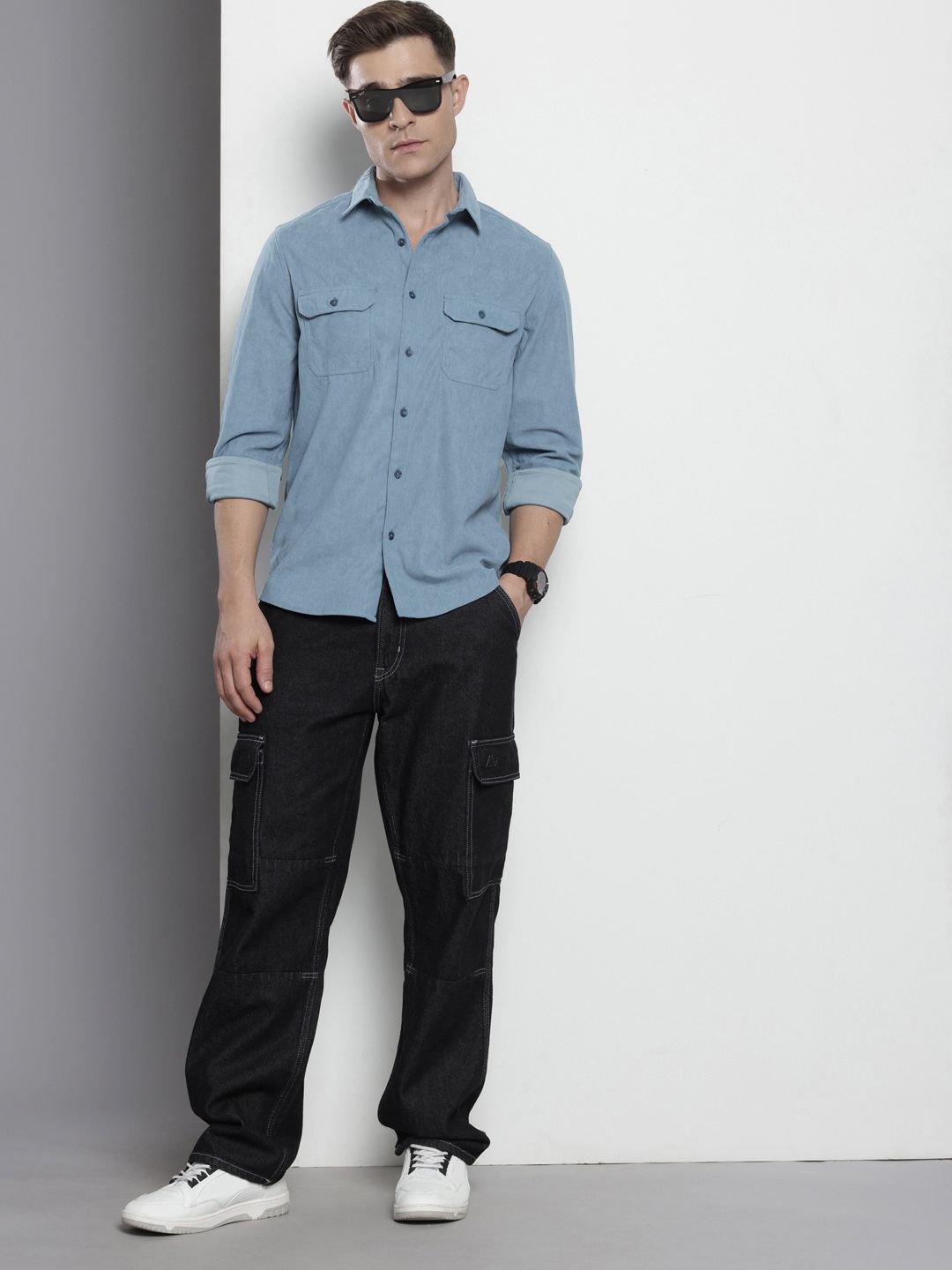 Baju kasual garaj India corduroy