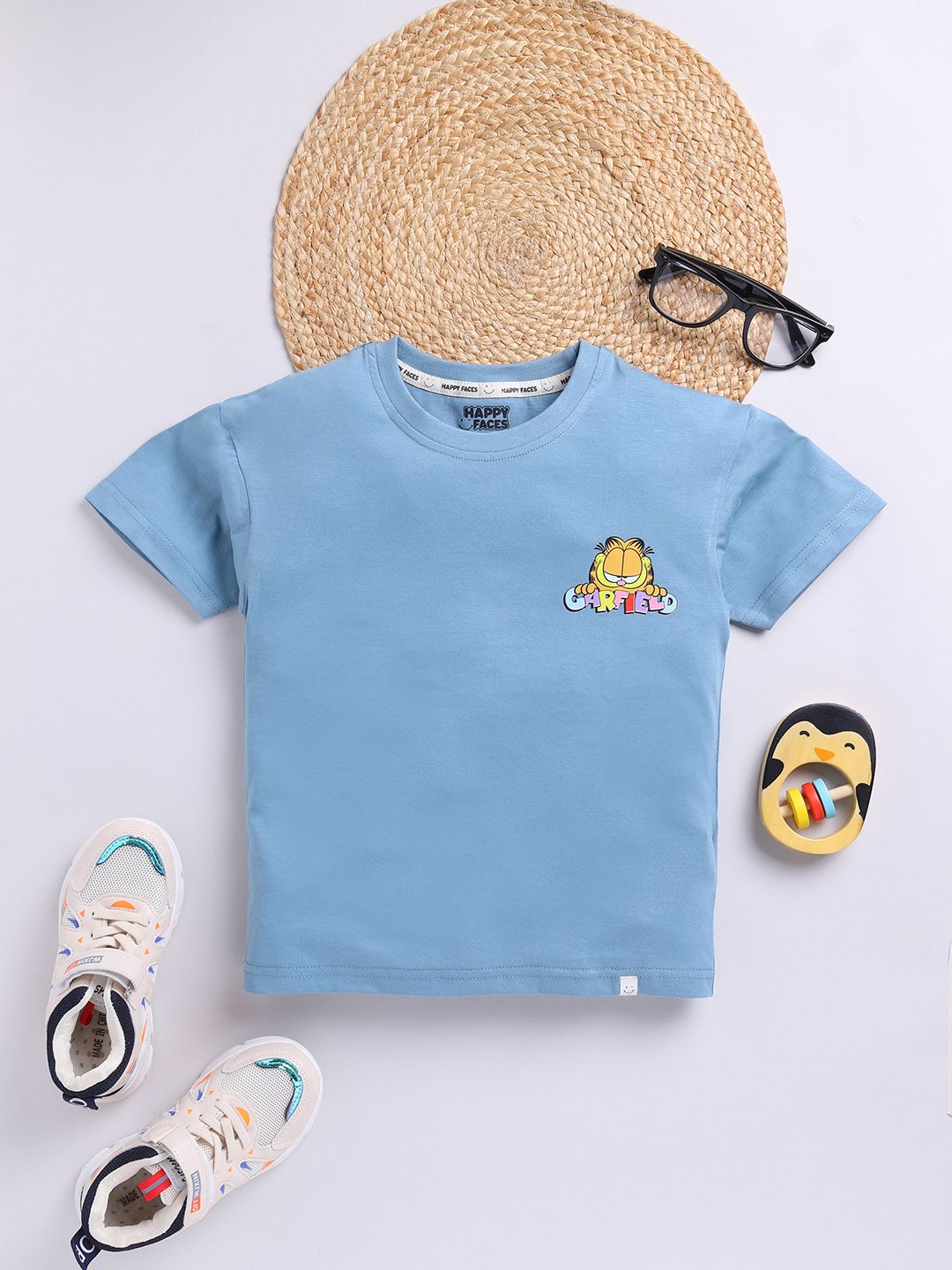 Happy Faces Boys Garfield Printed Pure Cotton T-shirt