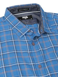Thomas Scott Premium Slim Fit Tartan Checks Opaque Cotton Casual Shirt