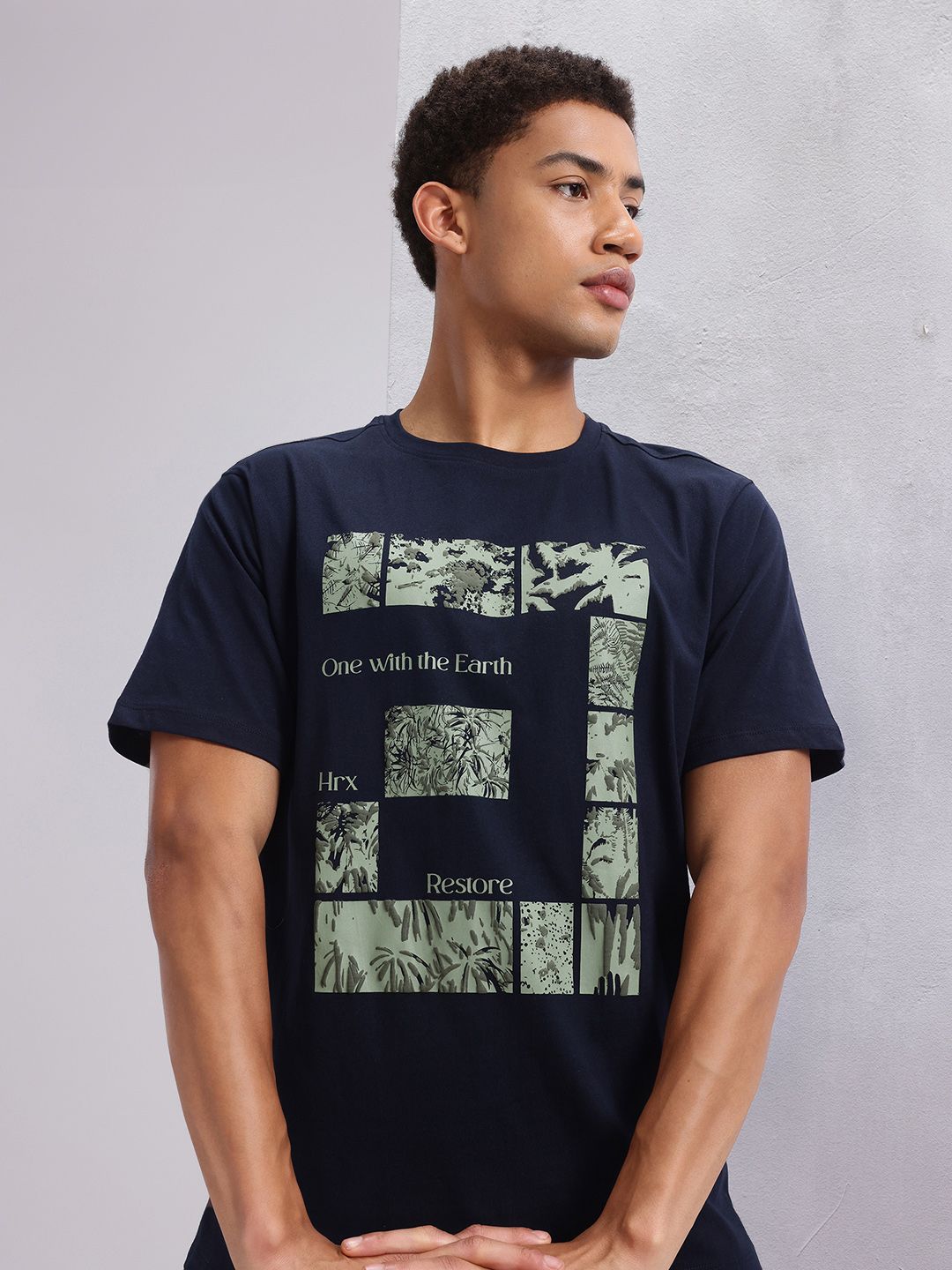 HRX by Hrithik Roshan Men Typography Printed Pure Cotton Yoga T-shirt