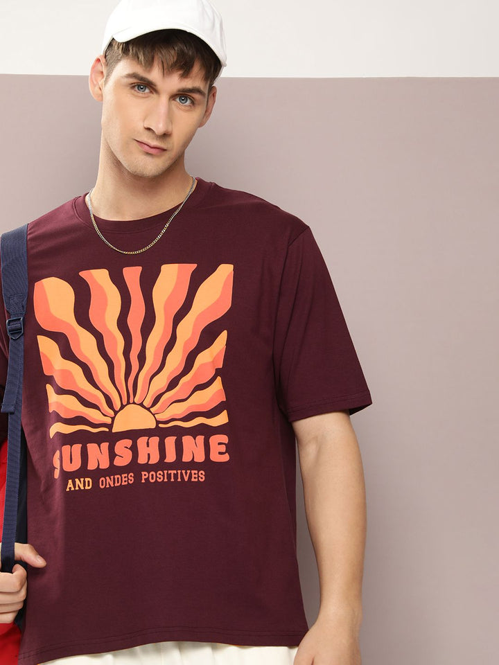 DILLINGER Men Graphic Printed Oversized Pure Cotton T-shirt