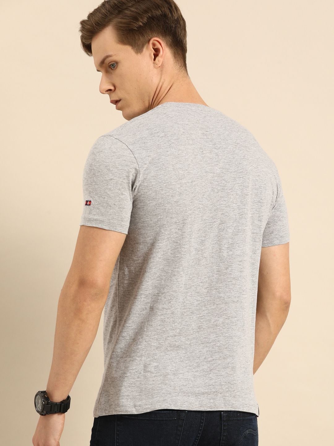 Being Human Men Grey Printed Round Neck T-shirt