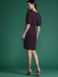 DressBerry Puff Sleeve Sheath Dress
