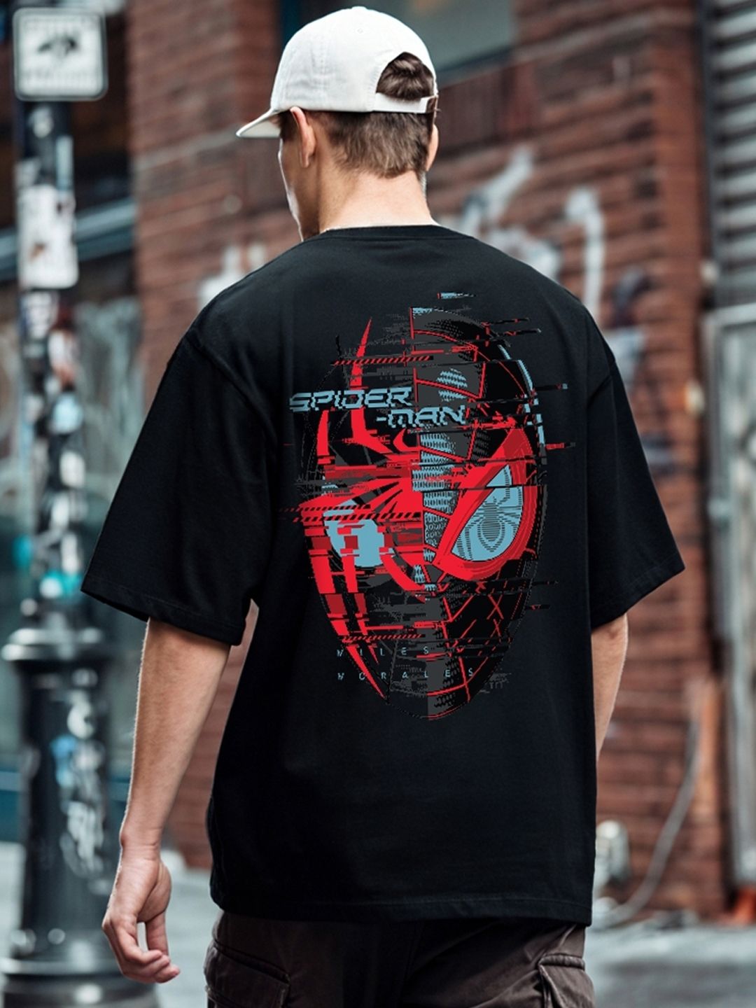 Bewakoof Official Marvel Merchandise  Across The Spiderverse Printed Oversized T-shirt